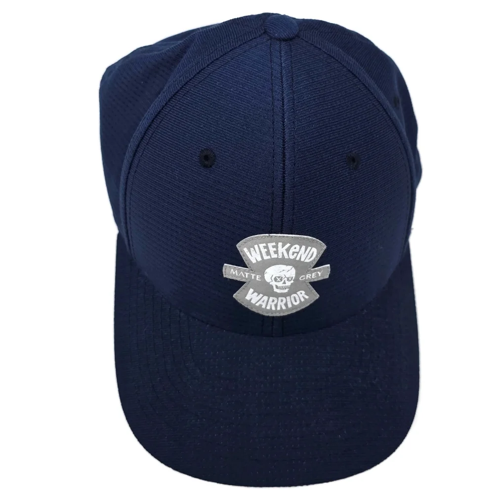 Haus of Grey Matte Grey Weekend Warrior Tricot Flex Fit Cap Hat Navy